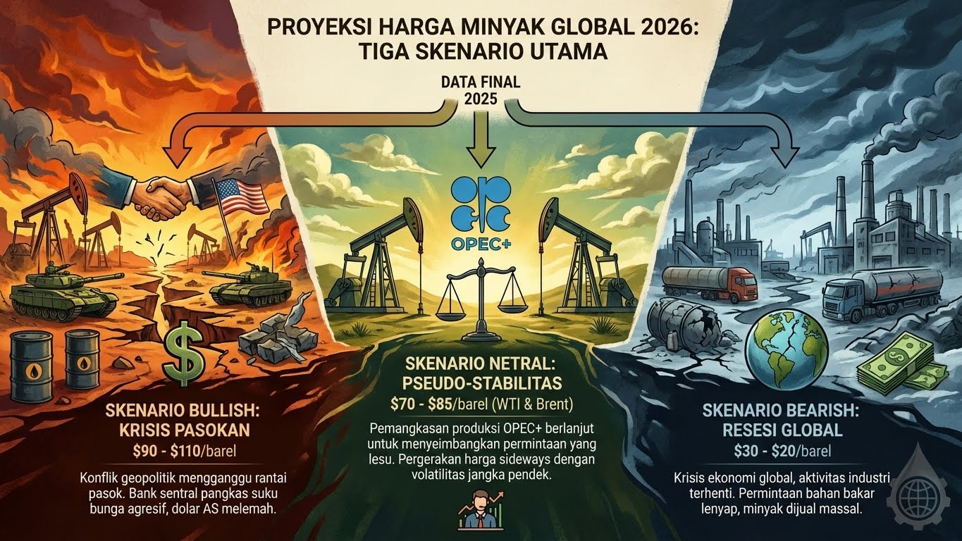 Proyeksi Harga Minyak Dunia 2026: Tiga Skenario Utama