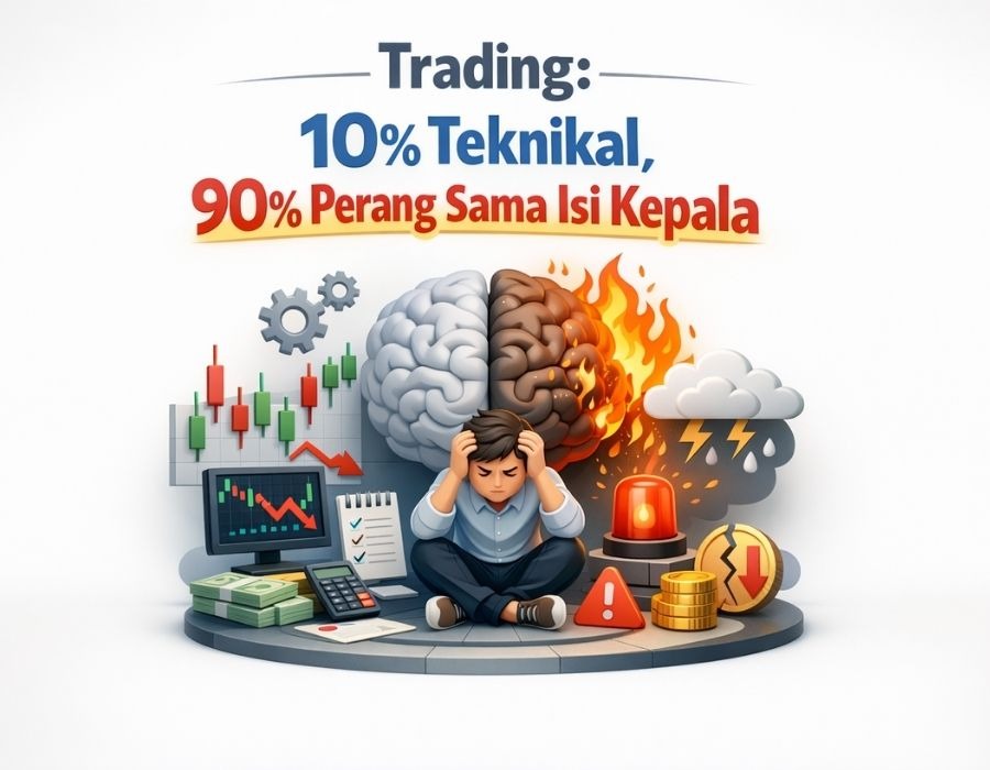 Trading Forex 10% Teknikal, 90% Perang sama Isi Kepala
