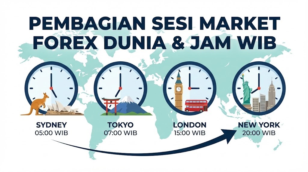 Pahami Dulu Pembagian Sesi Market Forex Beserta Jam Tayang WIB
