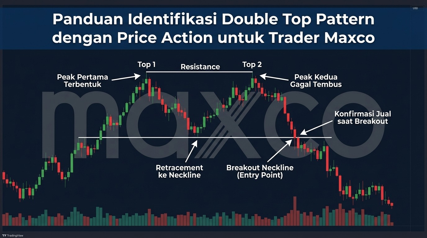 Panduan Identifikasi Double Top Pattern dengan Price Action untuk Trader Maxco