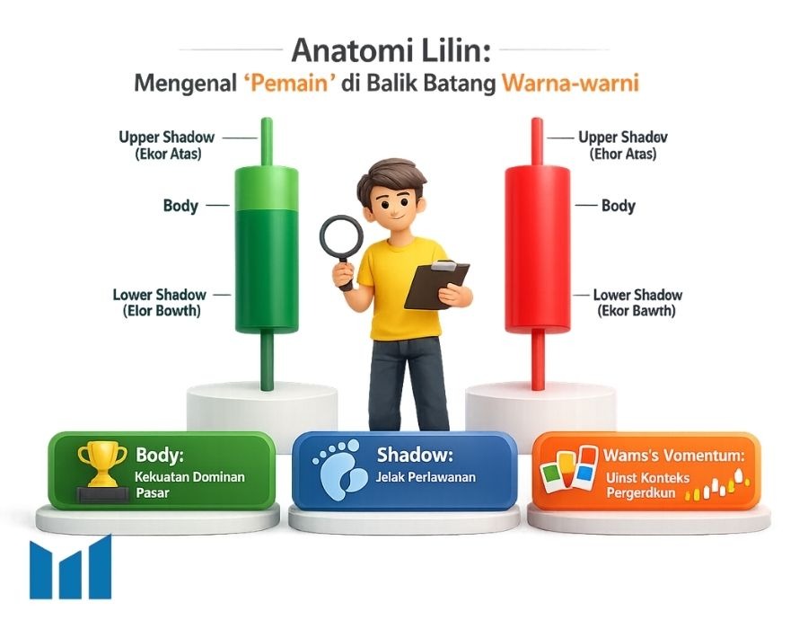 Anatomi Belajar Candlestick: Mengenal “Pemain” di Balik Batang Warna-warni