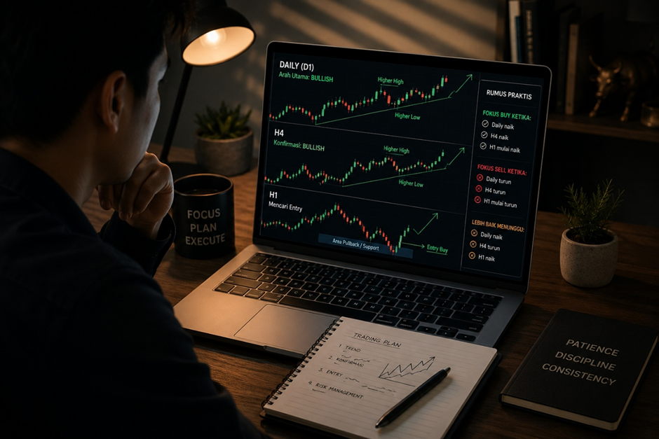 Cara Mudah Menentukan Arah Market Hanya dengan Time Frame